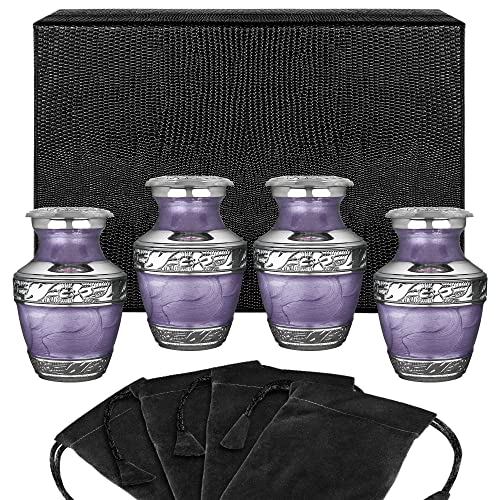 Trupoint Memorials Cremation Urns for Human Ashes, Silver Lining Decorative Burial Urns for Male and Female, Funeral Memorial Urn for Women and Men - Lavender, 1 Keepsake - color: Lavender, size: Keepsake