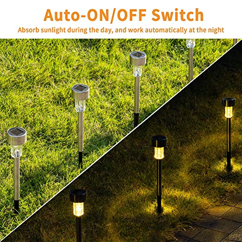 GIGALUMI Outdoor Waterproof Solar Pathway Lights, 12 Pack Warm White - color: Warm White, size: 12 PACK
