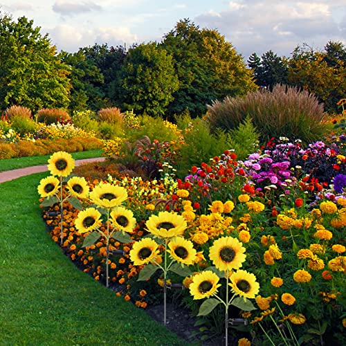 Solar Sunflower Lights Flowers Outdoor Waterproof for Yard Garden Cemetery