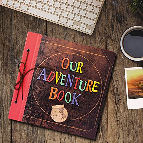 Scrapbook Photo Album, 12x12 Inch Our Adventure Book, 3D Embossed Words Hard Cover Movie Up Travel Album for Anniversary, Wedding, Baby Shower (Scrapbook-Letter) - color: Scrapbook-Letter