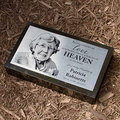 PlaqueMaker Stainless Steel and Granite Memorial Headstone - Markers for Lost Family Members, Infants, Loved Ones, Friends, Dogs, Cats, and Other Family Pets. (16 x 10 x 2) - size: 16 x 10 x 2"