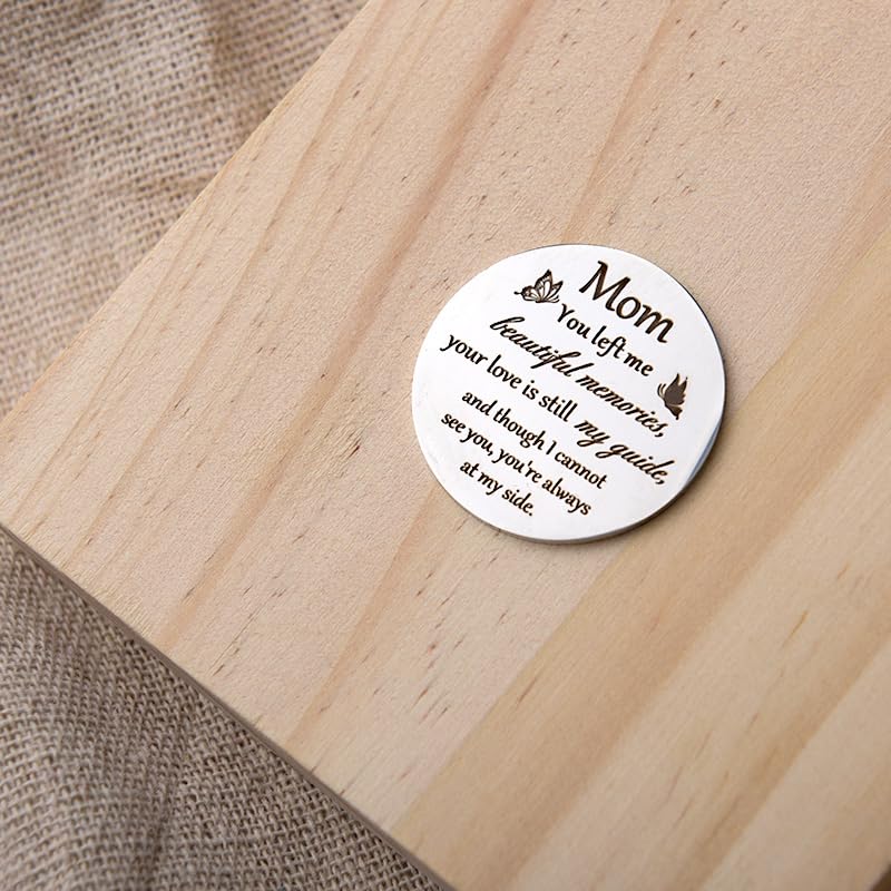 Pocket Hug Token for Women Mom Friend Birthday gifts for Her Him Long Distance Gifts for Men Dad Son Inspirational Keychain - color: Mom You Left Me