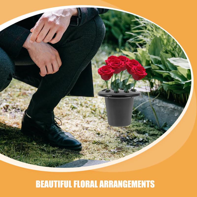 2pcs Plastic Grave Flower Holder Inserts Base for Memorials Cemetery Vase Liners Versatile Design for Fresh Flowers Elegant Floral Arrangement for Gravesite Decoration