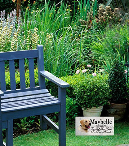 Yellow Lab Memorial Stone - You Left Paw Prints On Our Hearts” - color: Multi - Yellow Lab