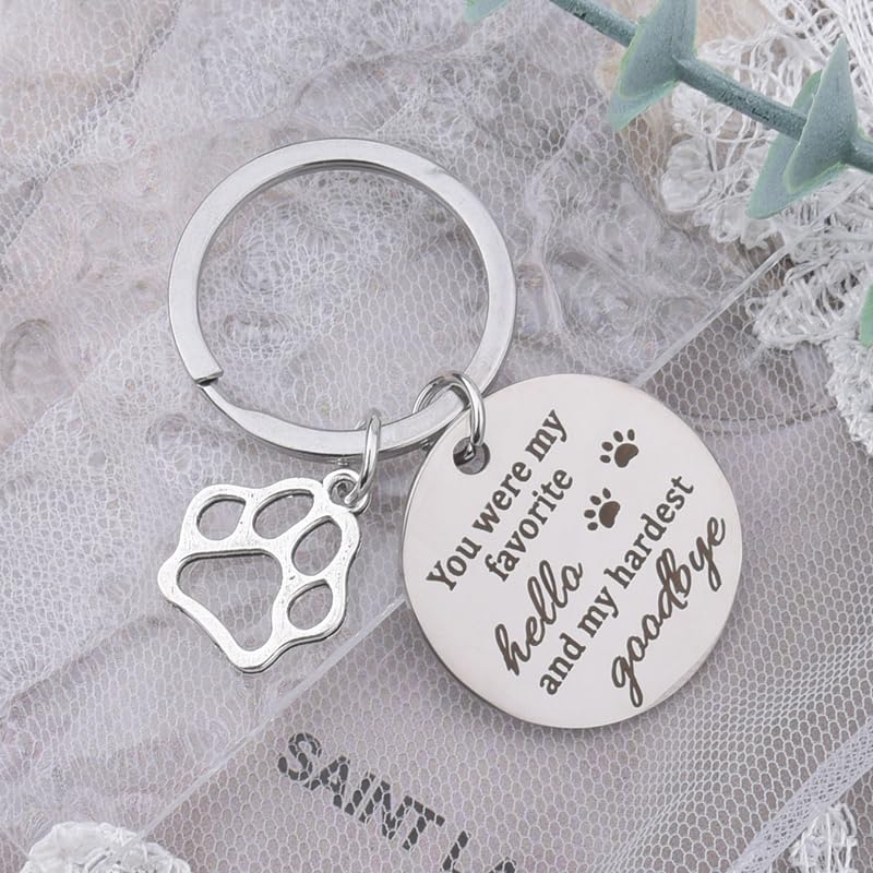 Dog Memorial Gifts for Loss of Dog Keychain Sympathy Gift for Women Men Puppy Remembrance Gift for Dog Lover - style: Hello Dog