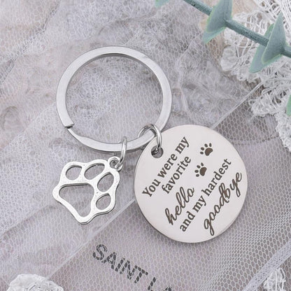 Dog Memorial Gifts for Loss of Dog Keychain Sympathy Gift for Women Men Puppy Remembrance Gift for Dog Lover - style: Hello Dog