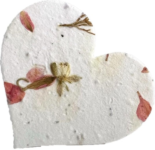 Of The Earth Handmade Paper - Wildflower Seed Paper Large Hearts - Recycled Flower Petals - Bulk Set of 100 (24s Pink Petal) - color: 24s Pink Petal