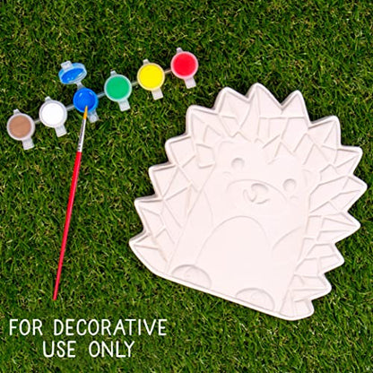Creative Roots Mosaic Hedgehog Stepping Stone, Includes 7-Inch Ceramic Stone & 6 Vibrant Paints, DIY Garden Stepping Stone Kit for Kids Ages 6+ - style: Hedgehog