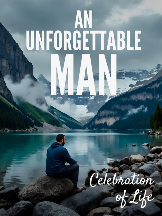 Celebration of Life Guest Book: An Unforgettable Man Lake and Mountains theme: Funeral Condolence Book, Funeral Guest Book with Memory, Tribute & Note ... of Life, and Remembrance Gatherings