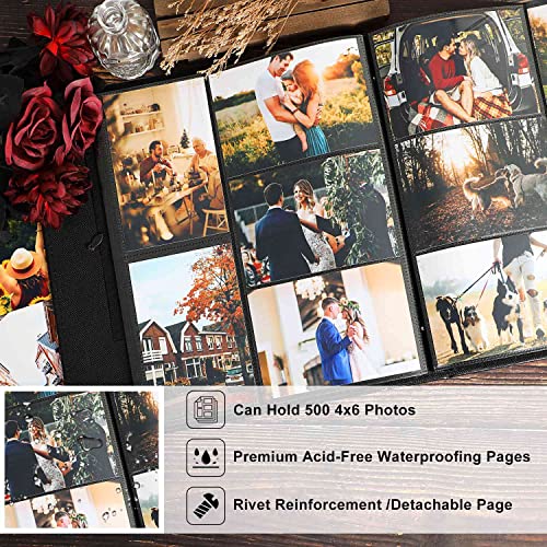 Ywlake Photo Album 4x6 500 Pockets Photos, Extra Large Capacity Family Wedding Picture Albums Holds 500 Horizontal and Vertical Photos Red - color: Red, size: 500 Pockets