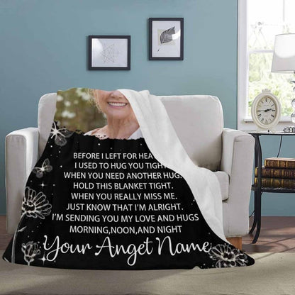 Custom Memorial Blanket with Photo - Sympathy Gift for Loss of Loved One - color: Style 20