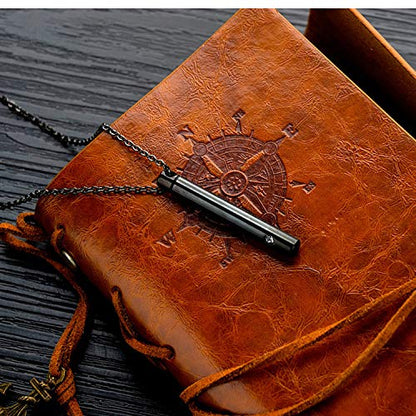 YOUFENG Urn Necklaces for Ashes Urns for Human Ashes Memorial Cremation Urn Locket Stainless Steel Keepsake Ashes Jewelry - style: Black