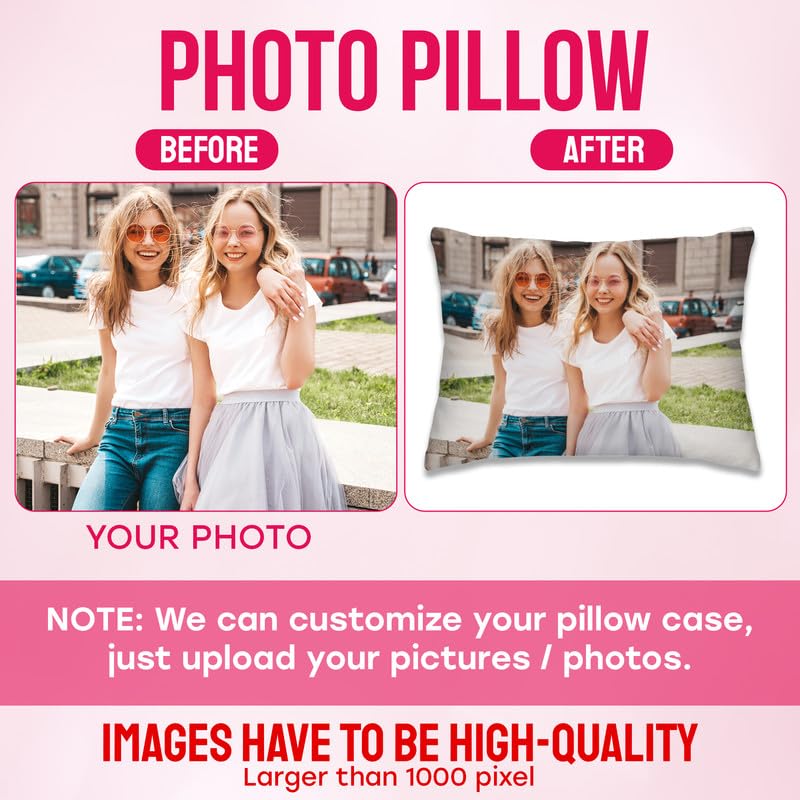 Ships Next Day, Custom Pillow with Picture, Personalized Face Pillow 30x40 | Personalized throw pillows with photos and text, customizable pillow case, customized pillow for your pets and loved ones - size: 30x40