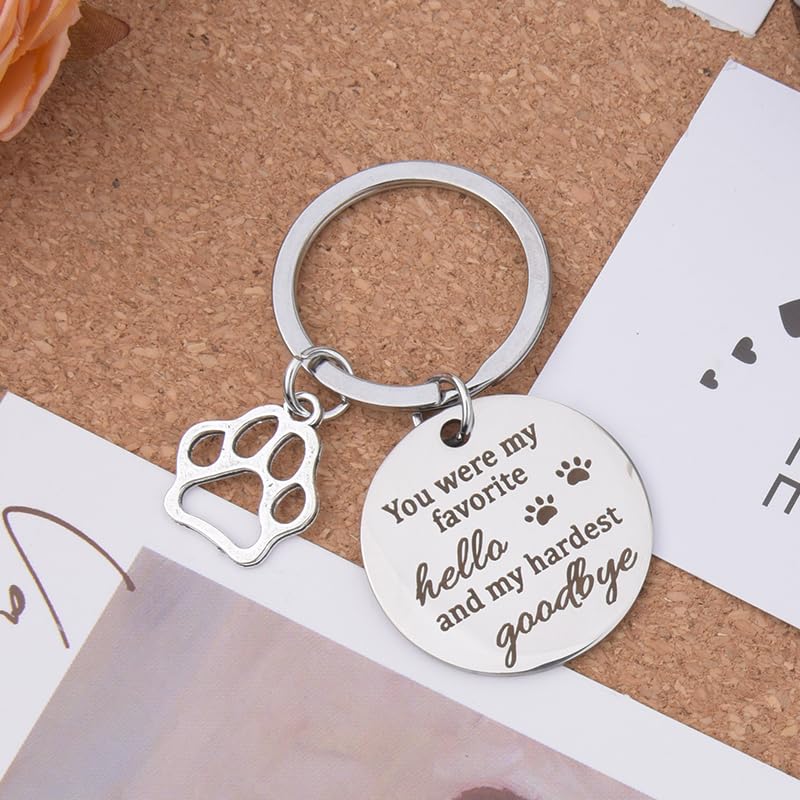 Dog Memorial Gifts for Loss of Dog Keychain Sympathy Gift for Women Men Puppy Remembrance Gift for Dog Lover - style: Hello Dog