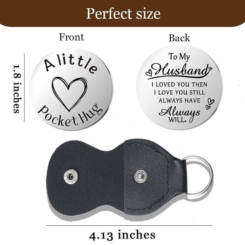 Pocket Hug Token for Women Mom Friend Birthday gifts for Her Him Long Distance Gifts for Men Dad Son Inspirational Keychain - color: To My Husband