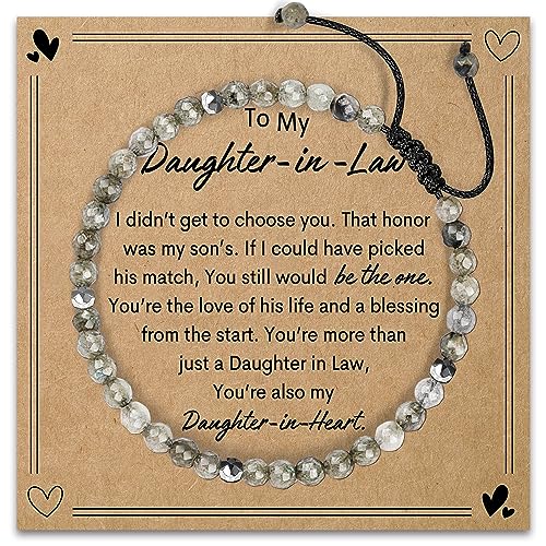 AGOT Daughter in Law Bracelets Gifts: Dear Daughter in Law Birthday Gifts from Mother in Law - color: DIL- Moonstone