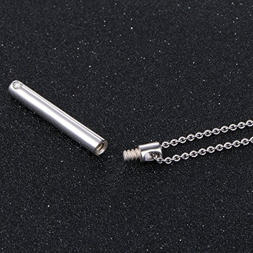 S925 Sterling Silver Urn Ashes Keepsake Cremation Memorial Necklace Jewelry - style: Bar Urn