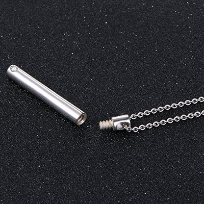 S925 Sterling Silver Urn Ashes Keepsake Cremation Memorial Necklace Jewelry - style: Bar Urn