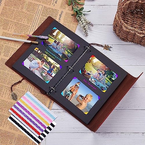 AIOR Scrapbook Photo Album 60 Pages Memory Book Leather Scrap Book DIY Guest Photo Book Wedding Travel Memory Album for Graduation Birthday Gifts (Moon Fema) - style: Moon Fema