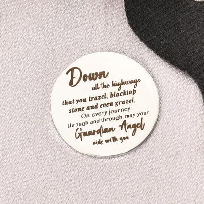 Sisadodo Pocket Hug Token Long Distance Relationship Keepsake Gifts for Women Birthday Christmas Gifts With Leather Keychain - color: Down All the Highways