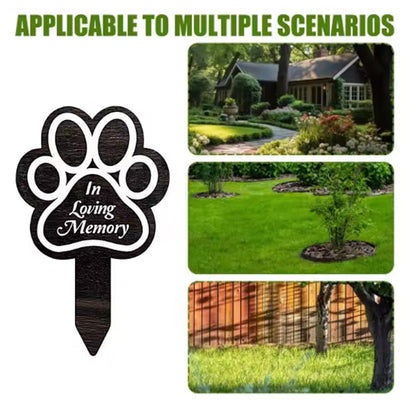ARFUKA Pet Grave Markers Dog & Cat Paw Print Memorial Plaques Outdoor Cemetery Decorations Sympathy Remembrance Gifts for Loss of Pet