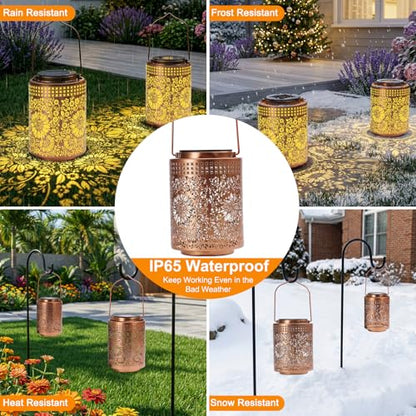 ZKLILI Sunflower Solar Lanterns Outdoor Waterproof Hanging Solar Lights Sunflower Gifts for Women Men Mom Lanterns for Yard, Patio, Lawn, Pathway, Landscape, Garden Decor - style: Sunflower