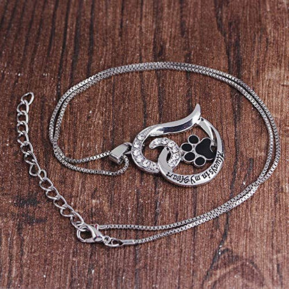 Pet Loss Sympathy Memorial Gift, Always in My Heart Pendant Necklace Jewelry for Loss of Pet Dog Cats Memorial Sympathy Keepsake Gifts for Women Men - size: Black