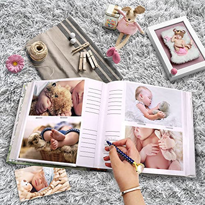 Holoary Baby Photo Album 4” x 6” 160 Photos, Newborn Baby Keepsake Gifts for Baby Boy/Girl and New Parents, Woodland Animals Design - size: 8.5''x8.6''