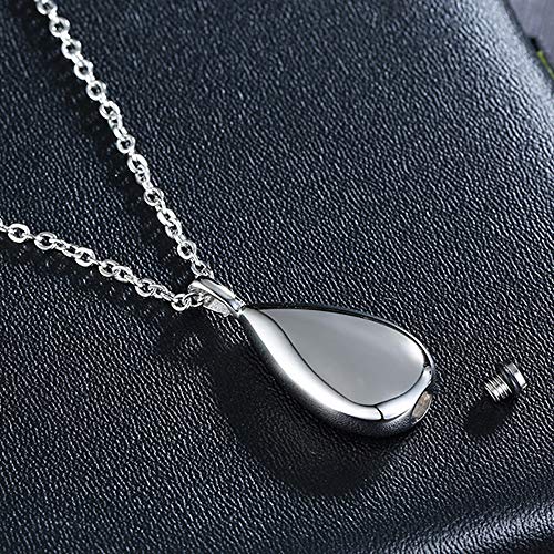Jude Jewelers Stainless Steel Wate Drop Tear Shaped Memorial Keepsake Cremation Ash Urn Pendant Necklace - color: Silver