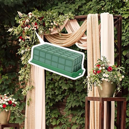 YOMUME 6 Packs Floral Foam Cage for Fresh and Artificial Flowers | Floral Foam Blocks with Cage for Weddings, Florists, Table Centerpieces, Floral arrangement - size: 6 Pcs