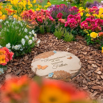 Pavilion Gift Company 19060 Light Your Way Memorial Garden Stone, 10-Inch, Beloved Father