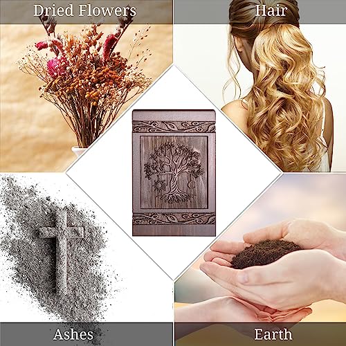 DGDCDV Small Keepsake Sharing Urn for Ashes-Wooden Mini Urn 20 Cubic Inches - size: Small - 1 Keepsake Urn