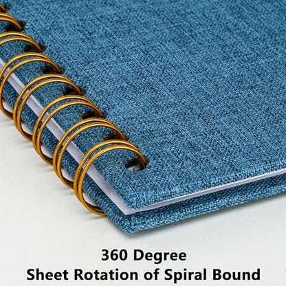Scrapbook Photo Album, Linen Covered, 8x8 Inches, 20 Sheets/40 Pages | Hardcover Kraft White Pages, Wedding Guest Book, Travel Memory Book, Christmas, Baby Shower Keepsake, Family Album - color: Dark Blue, size: 8x8 Inch 40 Pages