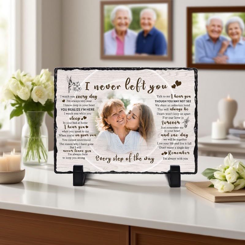 Personalized Memorial Picture Frame, Gifts for Loss of Loved One | Custom Photo & Name Sympathy Stone Frame, Customized Bereavement Condolence Gifts for Loss of Dad Mom Husband Wife Son - color: Style 5