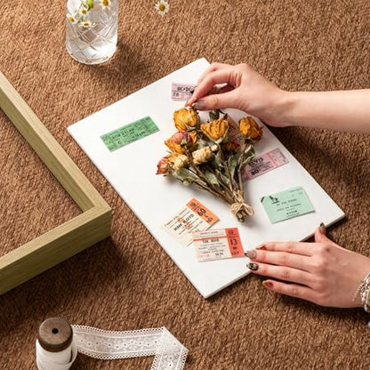 8x10 Shadow Box Frame with Ultra-Clear Glass & Soft Linen Back | With Push Pins and Stand, Deep 1.2" Brown Shadow Box Display Case – Display on Tabletop or Wall for Photo, Flower, Keepsakes - color: Brown+high Definition Panel + Shatter-proof Packaging, s