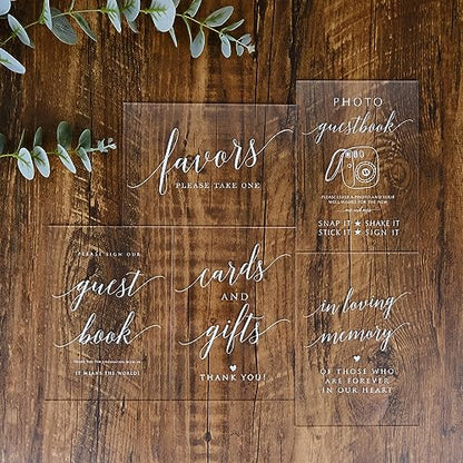 Acrylic Cards and Gifts Sign with Stands, 5"x7" Clear Acrylic Wedding Sign and Clear Stand, Wedding TableTop Sign for Wedding Reception Event Party (Cards and Gifts) - size: 5" x 7" Cards and Gifts Sign