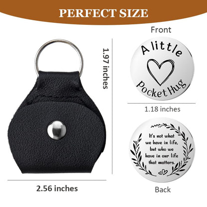 Pocket Hug Token for Women Mom Friend Birthday gifts for Her Him Long Distance Gifts for Men Dad Son Inspirational Keychain - color: Inspirational Pocket Hug Token
