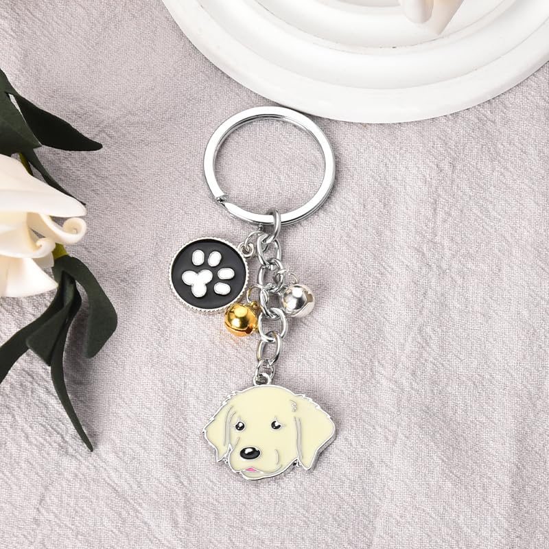 Cute Pet Dog Keychain Gifts for Women Men BFF Birthday Gifts for Best Friends Dog Loss Sympathy Gift for Pet Owners Dogs Claw Memorial Gift for Dogs Lovers Gold Labrador Retriever Keychain