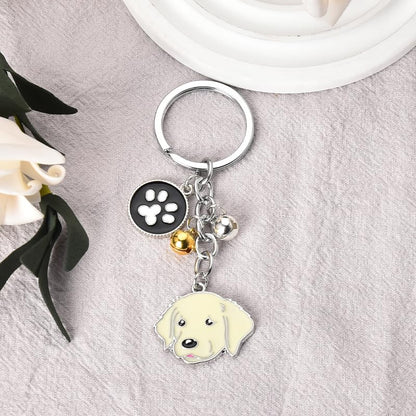 Cute Pet Dog Keychain Gifts for Women Men BFF Birthday Gifts for Best Friends Dog Loss Sympathy Gift for Pet Owners Dogs Claw Memorial Gift for Dogs Lovers Gold Labrador Retriever Keychain