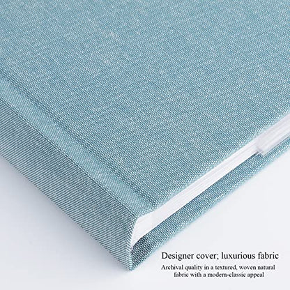 1DOT2 Small Photo Album 4x6, Hold 60 Photos with Memo, Cyan Blue | Vertical Slip-in Pockets, Linen Cover with Writing Space, For Wedding Baby Mother's Day - color: Cyan Blue, size: 4x6
