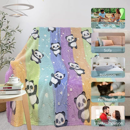 COMFAR Panda Blankets for Girls/Boys, Gifts Girls, Kids Toddler Blanket Kids, Personalized Baby Soft Fleece and Throw, Birthday 40inx 50in - color: Panda, size: 40"x 50"