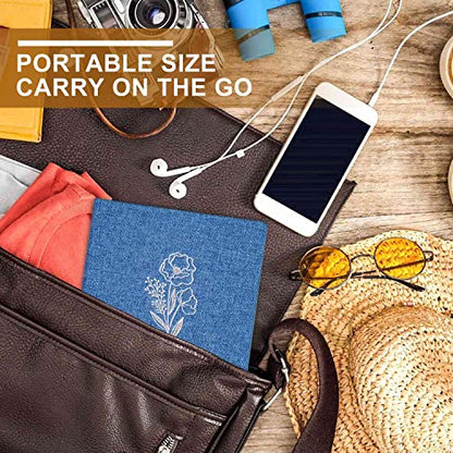Lanpn Photo Album 4x6 50 Pictures 2 Packs, Small Mini Capacity Linen Photo Book Sets, Each Pack Holds 100 Top Loader Vertical Only Picture for Kids Boy Girls Blue - color: Blue, size: 50 Pockets/2PK