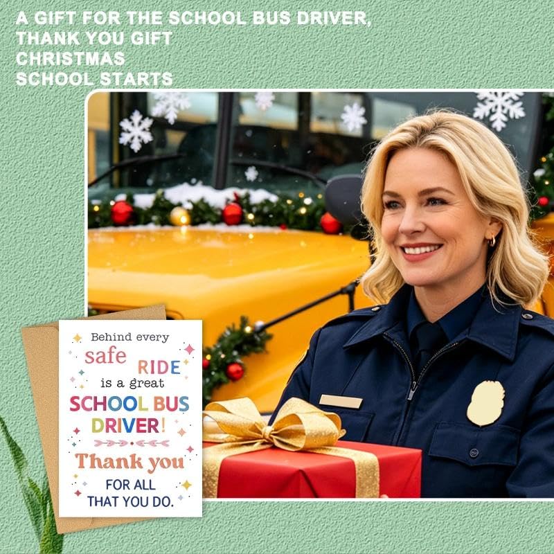 School Bus Driver Appreciation Card Envelope Birthday Christmas First Day End of Year Retirement Gifts for School Bus Driver Thank You Cards Gifts SchoolBus Drivers Greeting Card Present Gift Ideas - color: School Bus Driver Appreciation Card