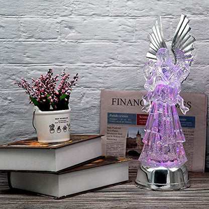 Wondise 14” Color Changing Angel Lighted Water Lamp with 6H Timer - color: 14” Angel Trumpet