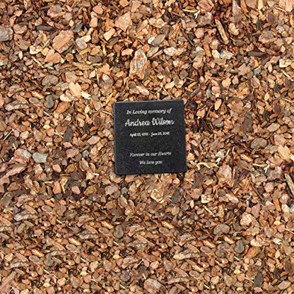 PlaqueMaker Customizable in Loving Memory Granite Garden Stone (4 x 4X .4") | Laser Engraved, Indoor & Outdoor Use, Personalized Text, Black Granite, Memorial Plaque - size: 4 x 4 x 0.4"
