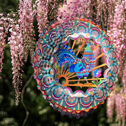 Rooster Wind Spinner - Chicken Gifts for Women Men Mother Father - color: Roster