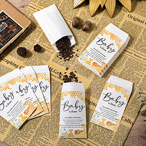 Fumete 100 Pcs Baby Shower Seed Packet Adhesive Envelopes, Bee - style: Bee