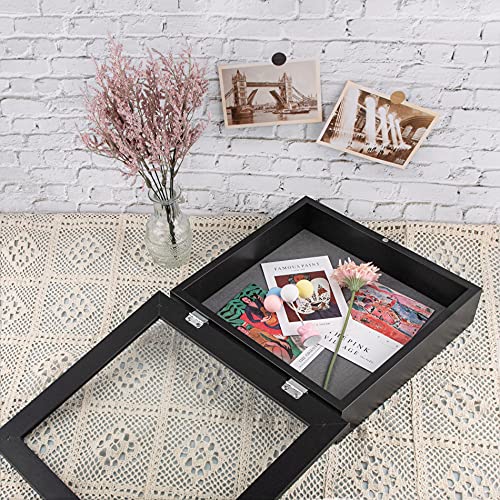 Frametory 11x11 Shadow Box Frame Display Case, 2-inch Depth (Black) - color: Black, size: 11x11(1 Set)