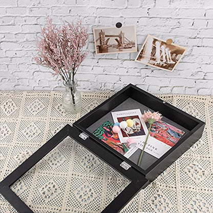 Frametory 11x11 Shadow Box Frame Display Case, 2-inch Depth (Black) - color: Black, size: 11x11(1 Set)