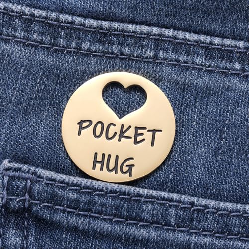 Ralukiia Pocket Hug from Heaven, Metal Engraved Token, Memorial Gift for Loss of Mom Dad Son Daughter Husband Wife Grandpa Grandma Brother Sister, Sympathy Condolence Gifts, Rose Gold - color: rose gold